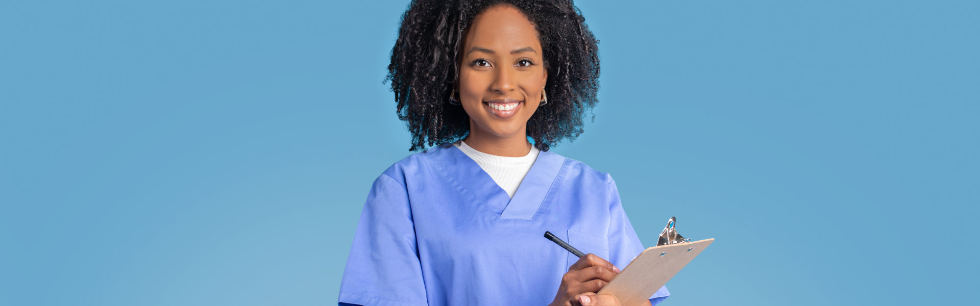 caregiver smiling